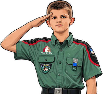 A Trailman giving the Trailman Salute